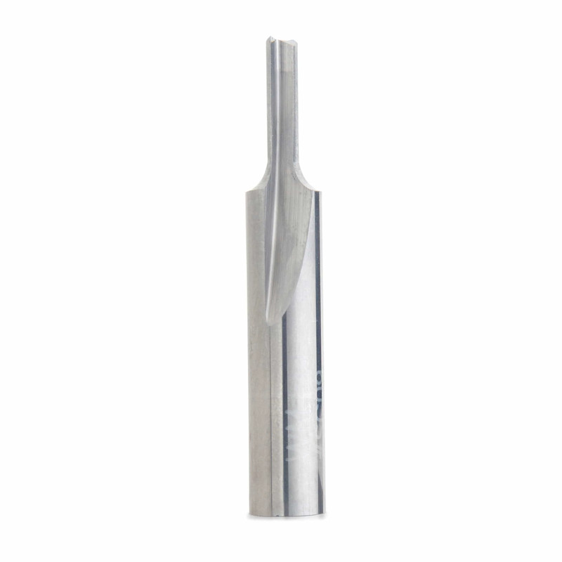 Solid Carbide Double Flute Straight Cut Router Bit - 1/4" SH - Diameter:1/8" - Cutting Length:3/8" - Overall Length:1-1/2"